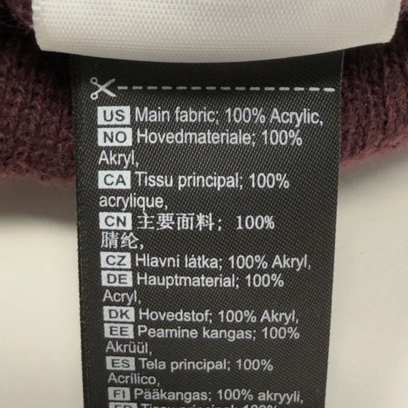 Kari Traa Rothe Beanie Women's‎ Wine Burgundy Acrylic Knit Beanie One Size - Picture 7 of 9